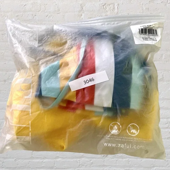 Zaful Women's 2 Piece Striped Top Bikini Set High Low Bottom Size S Beachy NWT - Picture 9 of 13